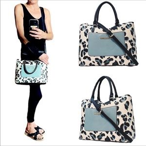 LIKE NEW! Anne Klein Vegan Exotic Print Convertible Satchel to Crossbody Bag